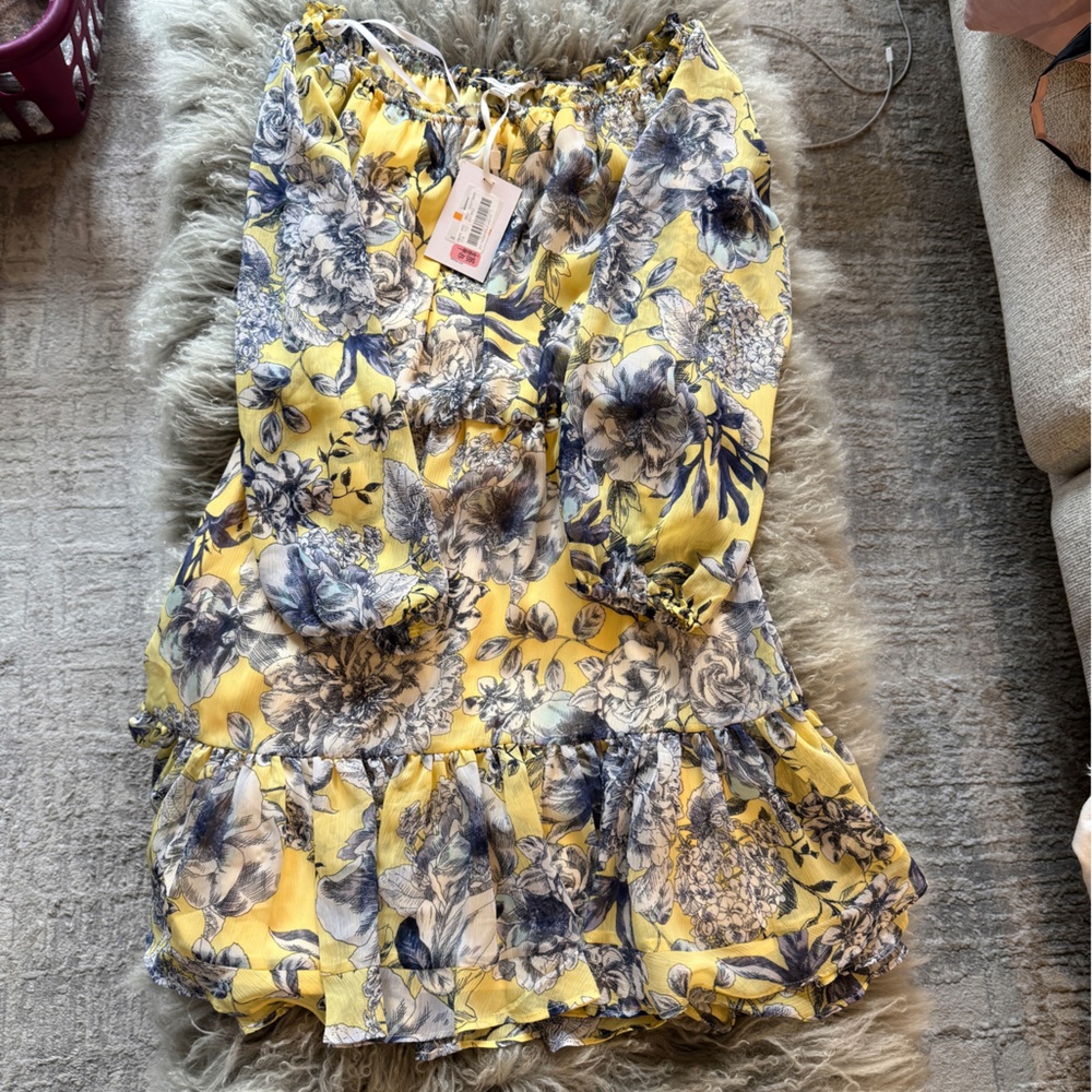 NWT Tommy Hilfiger Yellow and Blue Floral Dress